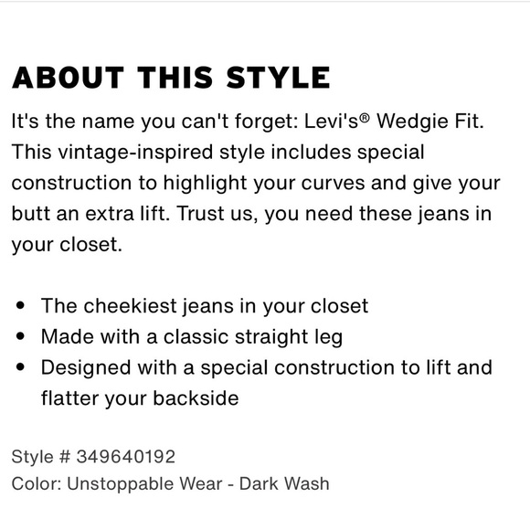 Levi’s Big E Wedgie Straight leg Jeans. - Picture 8 of 8